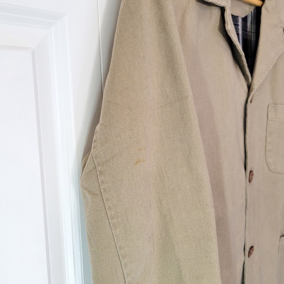100% Cotton Twill Tan Beige Khaki Coat Jacket Utility Blazer, Men's M - Picture 11 of 11